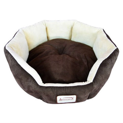 Mocha Beige Round Oval Pet Bed for Small Dogs or Cats - Tampa Home & Garden Store