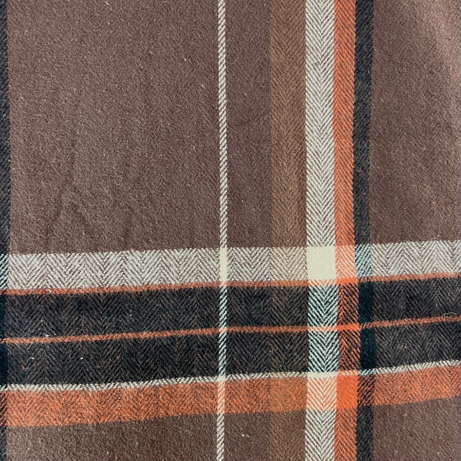 Mocha Spice Plaid - Milk Chocolate Brown, Copper Orange, Black and Cream Plaid Flannel Infinity or Blanket Scarf - Tampa Home & Garden Store
