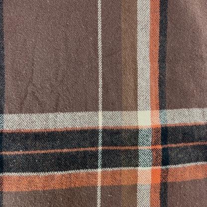 Mocha Spice Plaid - Milk Chocolate Brown, Copper Orange, Black and Cream Plaid Flannel Infinity or Blanket Scarf - Tampa Home & Garden Store