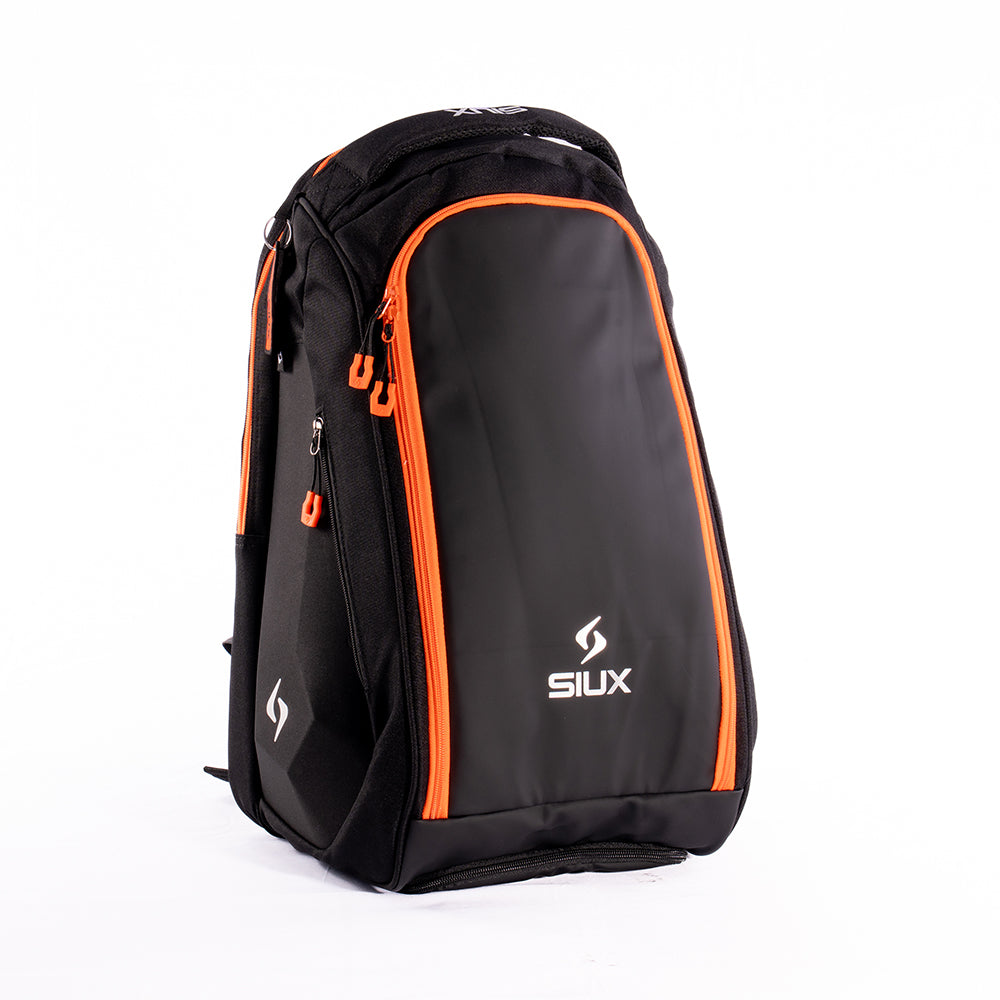 Tour Black Backpack by Siux USA, black bag with orange zipper accents on Tampa Home & Garden Store