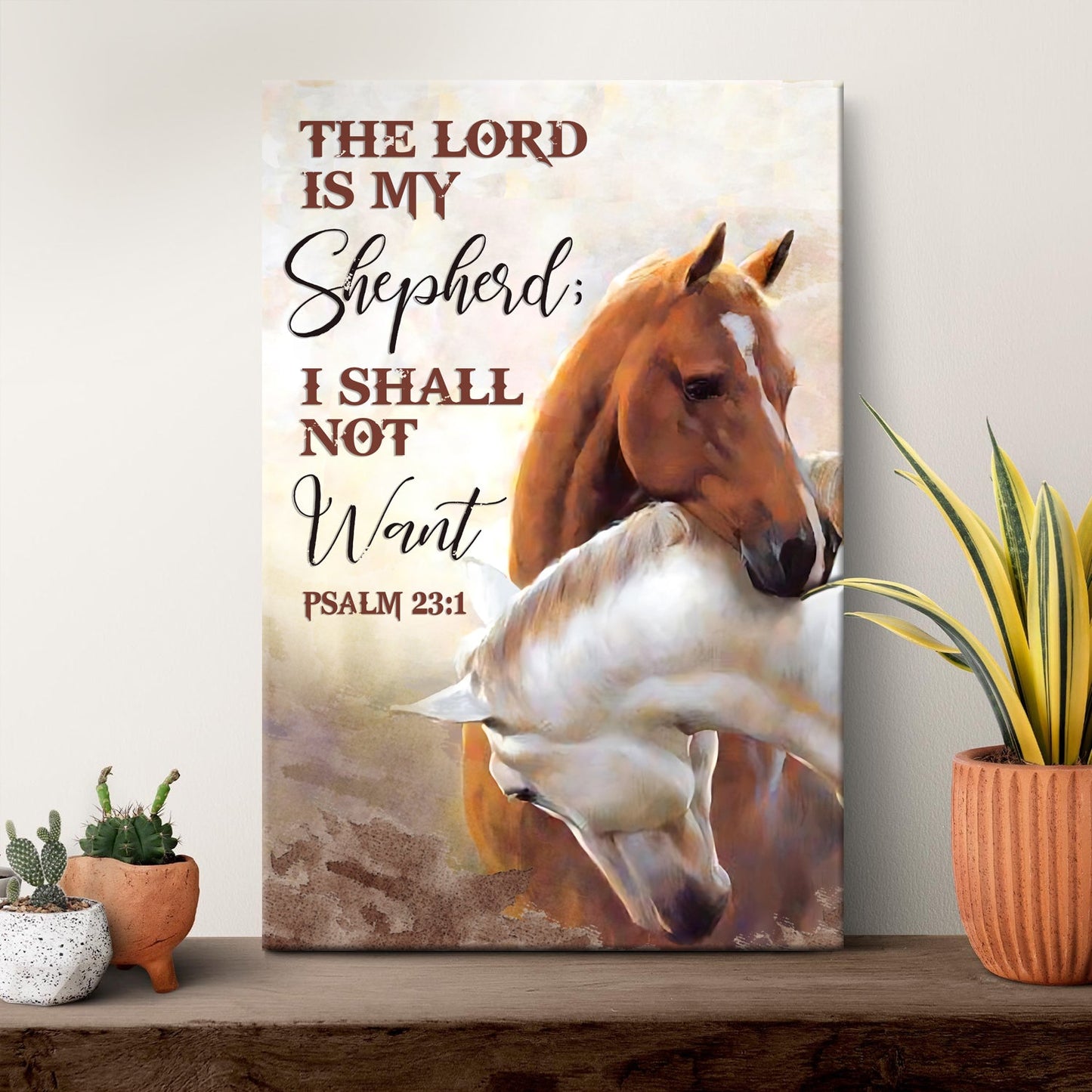 The Lord Is My Shepherd I Shall Not Want Psalm 23:1 canvas crafting Tailored Canvases horse on Tampa Home & Garden Store
