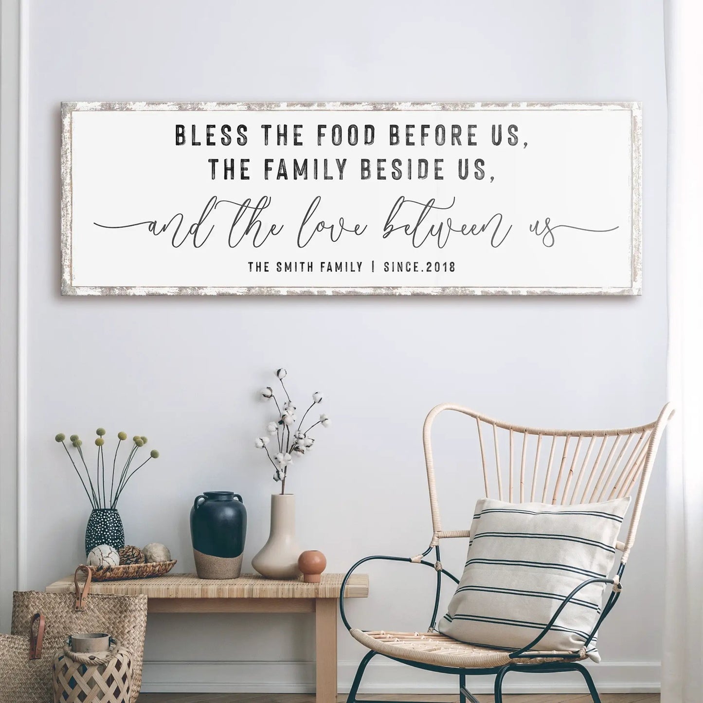 Family Sign XV canvas by Tailored Canvases, rustic distressed frame crafting canvas wall art on Tampa Home & Garden Store