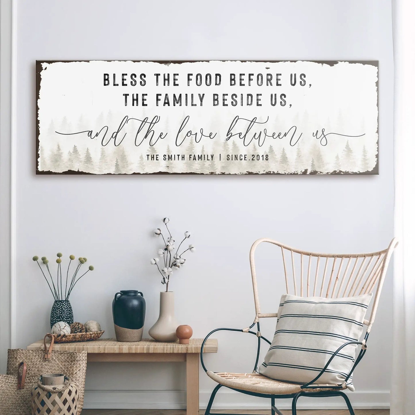 Family Sign XV canvas by Tailored Canvases, crafting decor with neutral tones on Tampa Home & Garden Store
