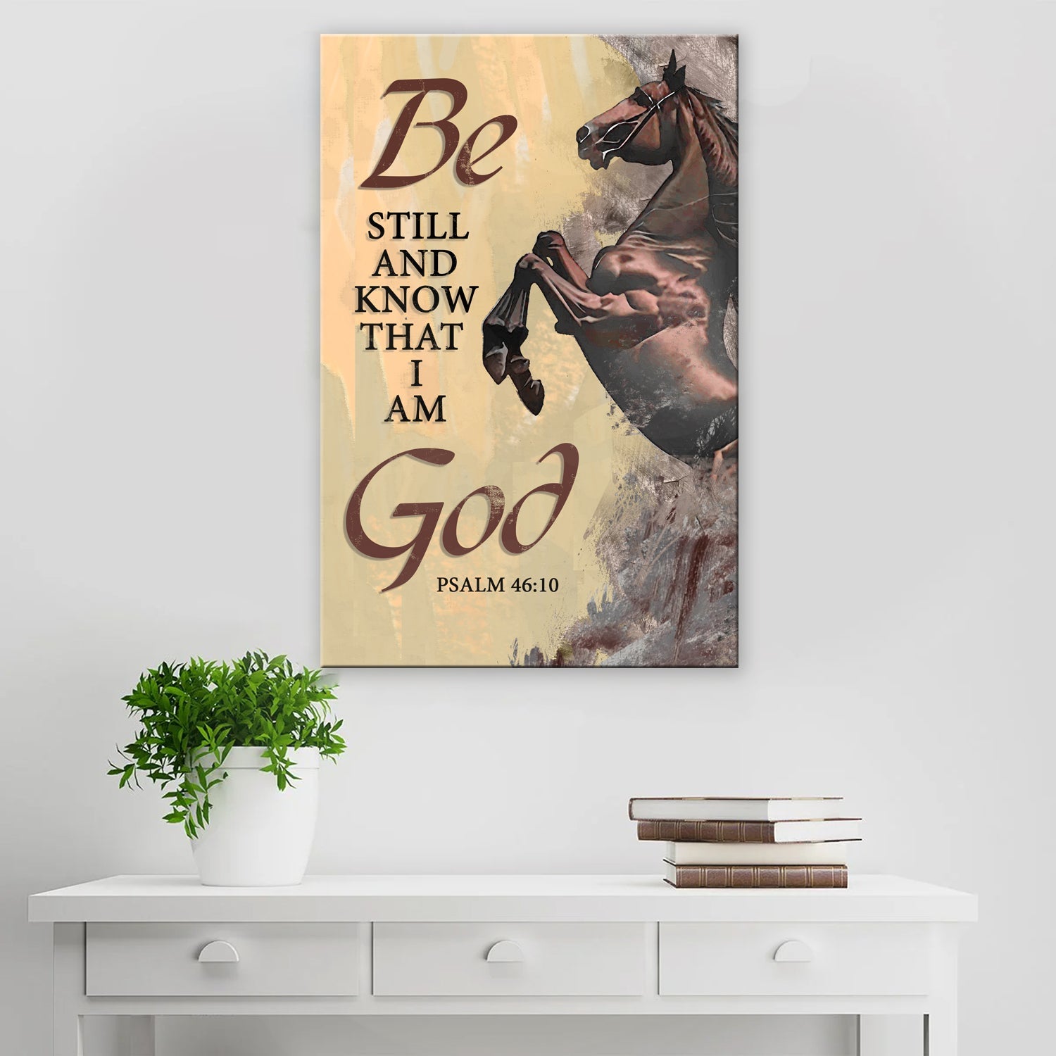Canvas Be Still And Know God Psalm 46:10 beige Tailored Canvases on Tampa Home & Garden Store