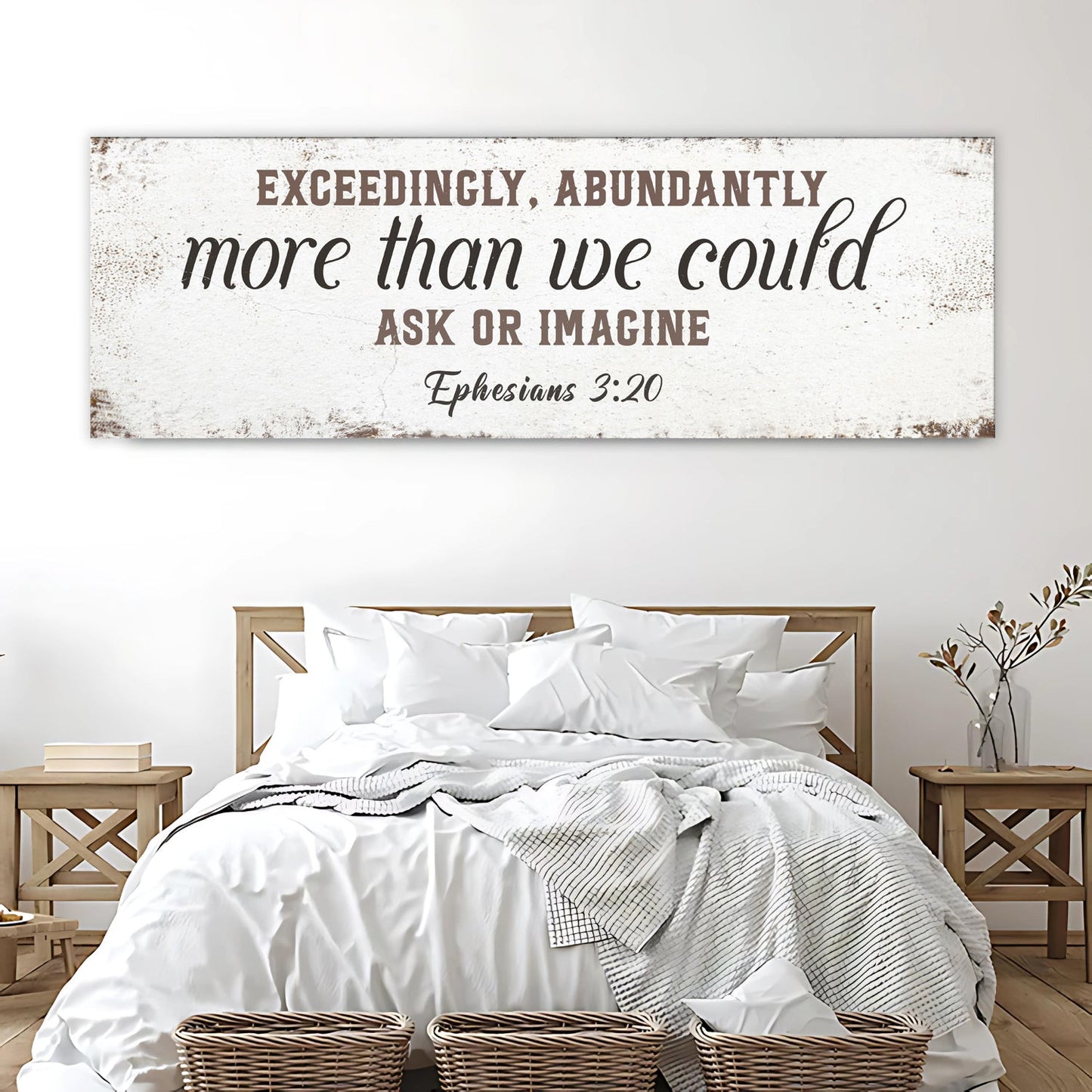 Faith Sign II canvas wall art with Exceedingly, Abundantly More Than We Could Ask Or Imagine on Tampa Home & Garden Store