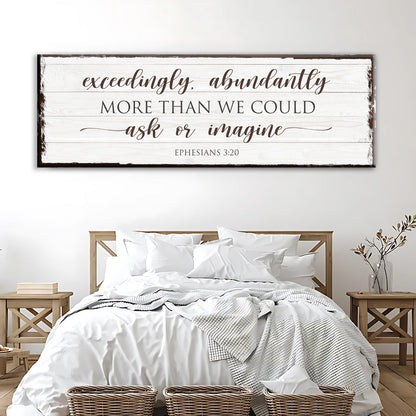 Canvas faith sign by Tailored Canvases with whitewashed wood background and brown script on Tampa Home & Garden Store