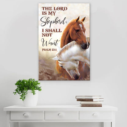 Canvas sign Tailored Canvases with two horses The Lord Is My Shepherd Psalm 23:1 on Tampa Home & Garden Store