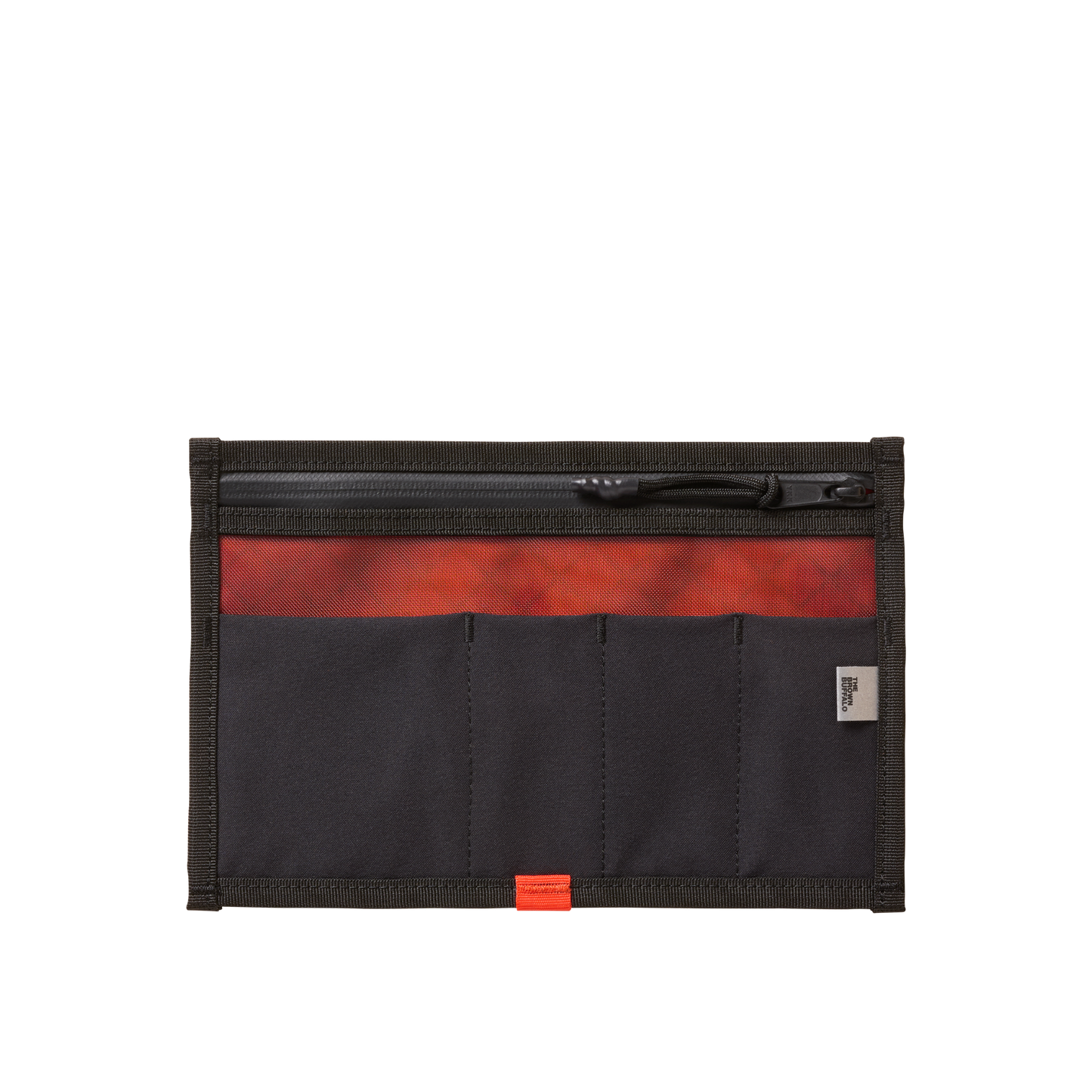 MOD 001 black modular wallet in rugged canvas with orange pull tab by The Brown Buffalo on Tampa Home & Garden Store