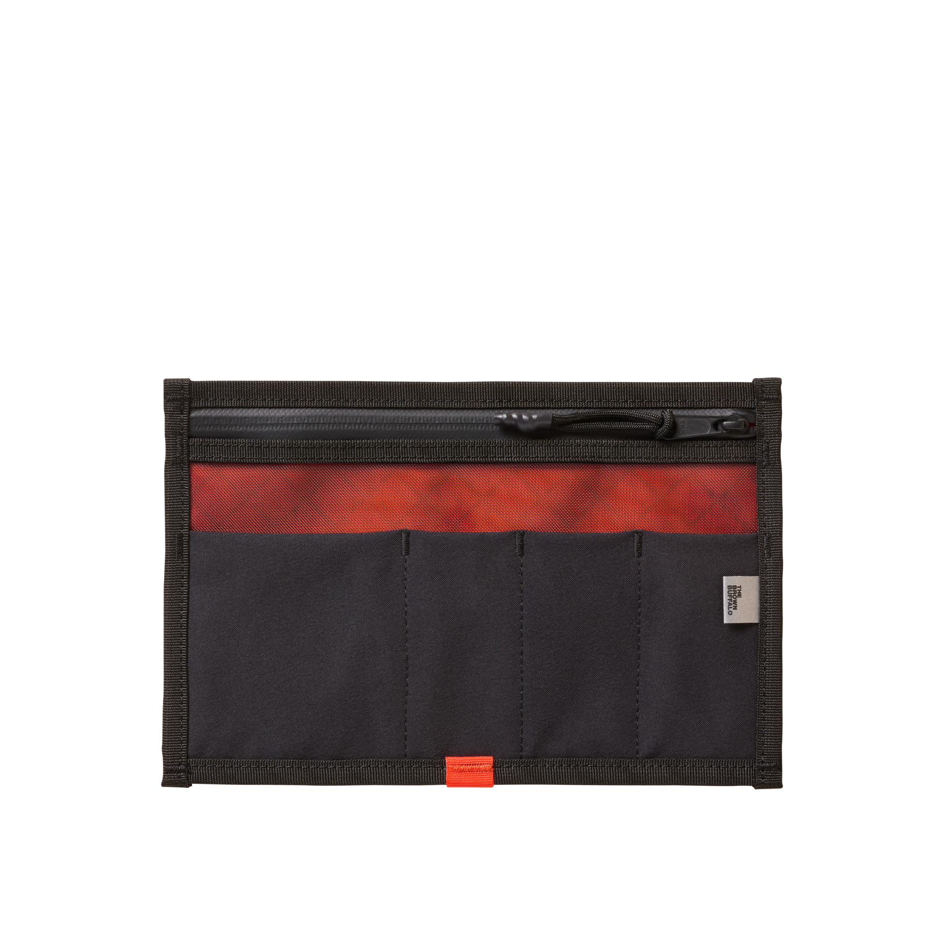 MOD 001 black modular wallet in rugged canvas with orange pull tab by The Brown Buffalo on Tampa Home & Garden Store