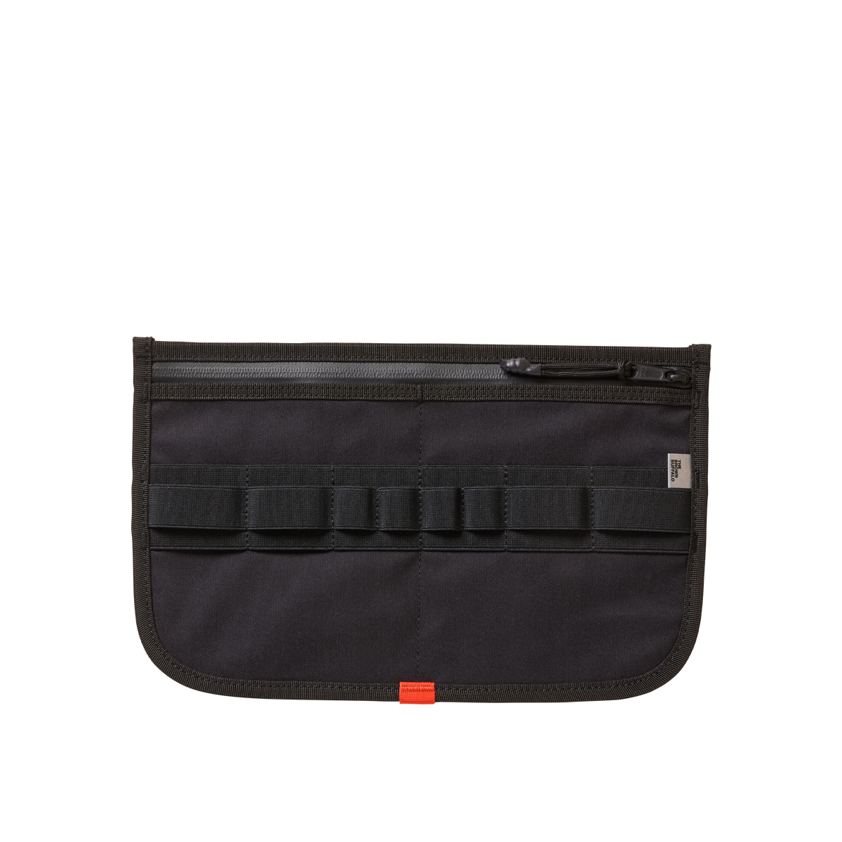 MOD 003 The Brown Buffalo black fabric organizer pouch with zip pocket and orange pull tab on Tampa Home & Garden Store