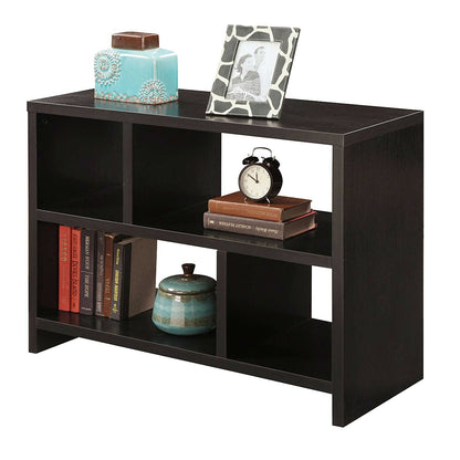 Modern 2-Shelf Bookcase Console Table in Espresso Wood Finish - Tampa Home & Garden Store