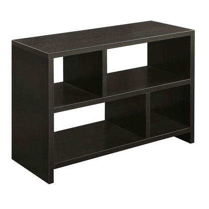 Modern 2-Shelf Bookcase Console Table in Espresso Wood Finish - Tampa Home & Garden Store