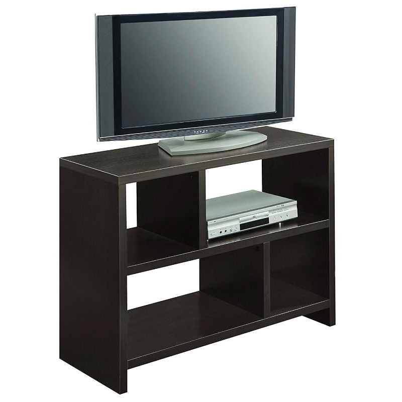 Modern 2-Shelf Bookcase Console Table in Espresso Wood Finish - Tampa Home & Garden Store