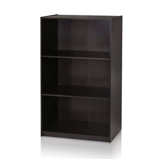 Modern 3-Shelf Bookcase in Espresso Wood Finish - Tampa Home & Garden Store