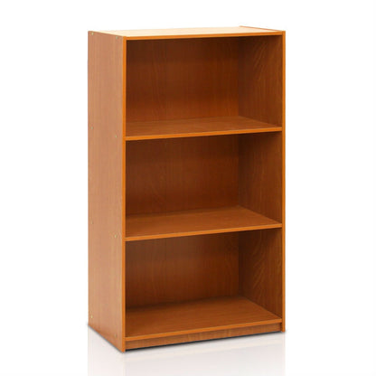 Modern 3-Shelf Bookcase in Light Cherry Wood Finish - Tampa Home & Garden Store