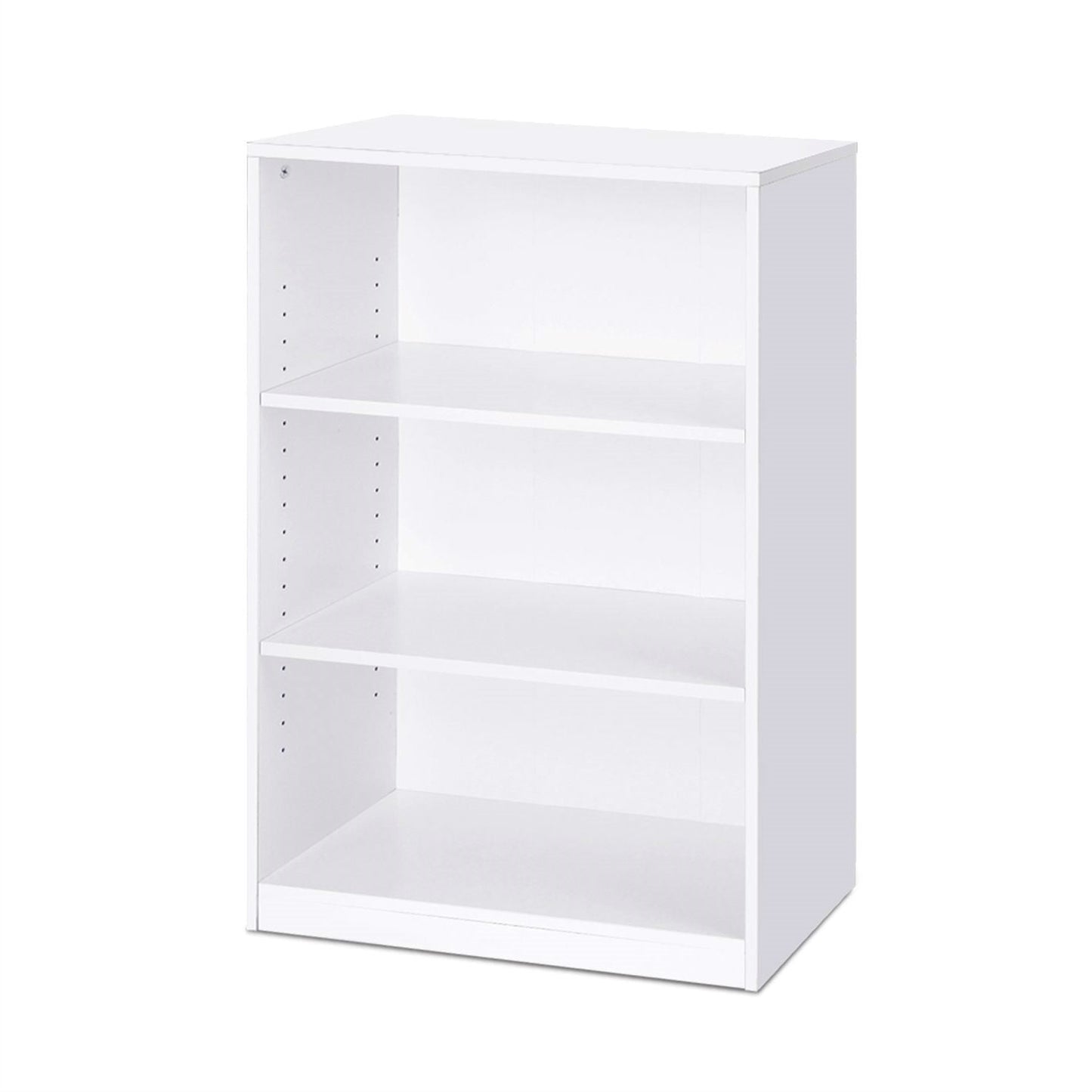 Modern 3-Shelf Bookcase in White Wood Finish - Tampa Home & Garden Store