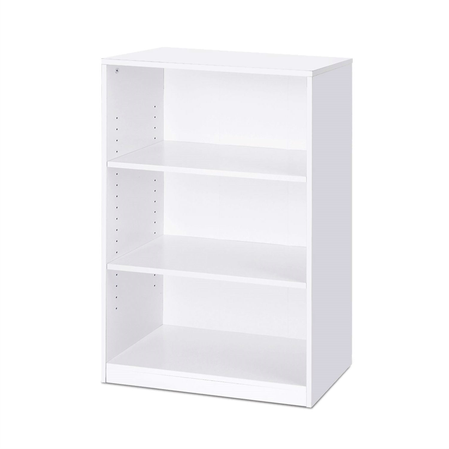 Modern 3-Shelf Bookcase in White Wood Finish - Tampa Home & Garden Store