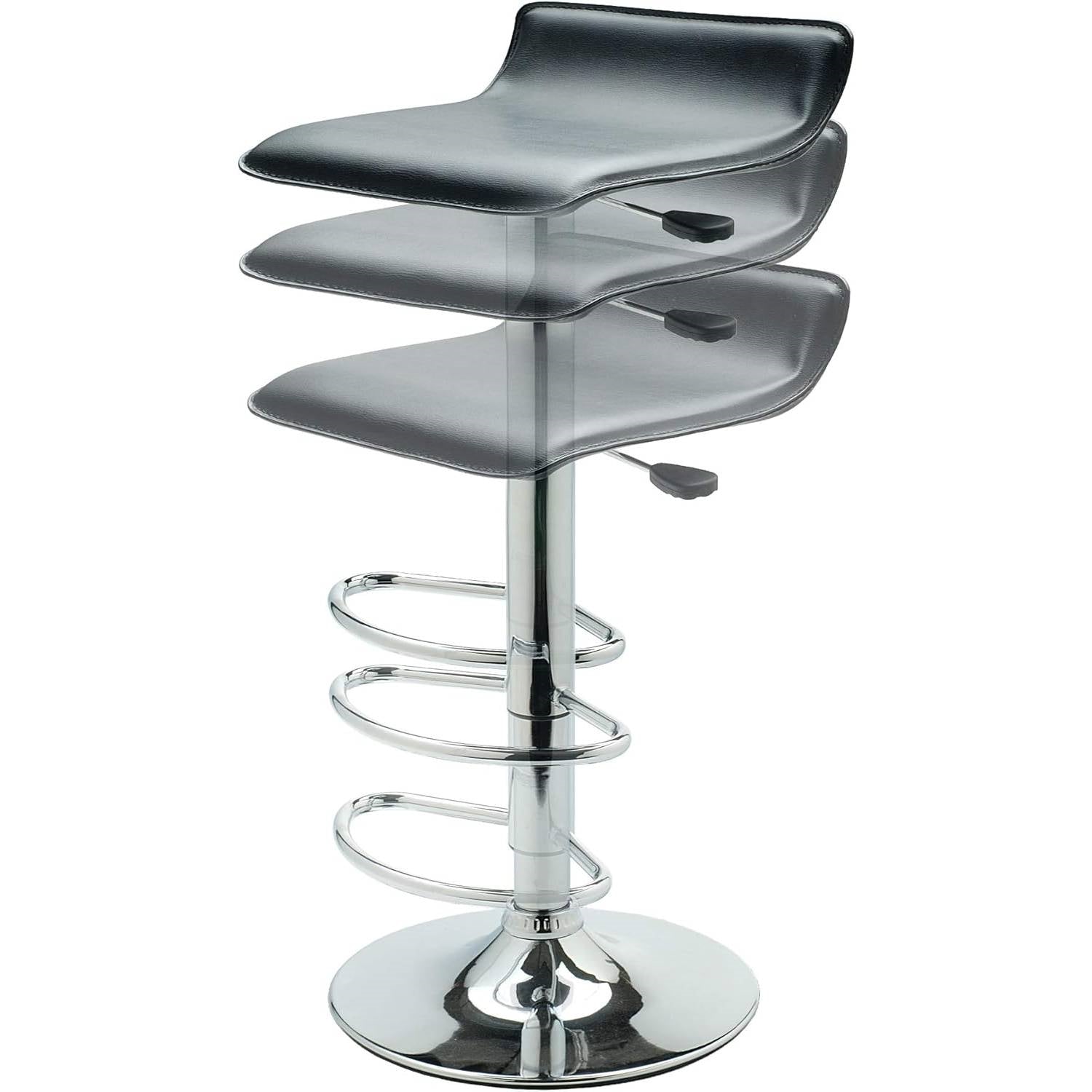 Modern Air-Lift Adjustable Bar Stools with Black PVC Seat - Tampa Home & Garden Store