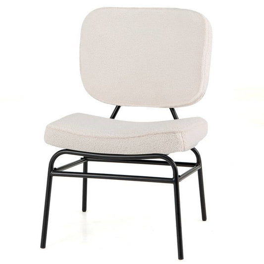 Modern Beige Upholstered Ergonomic Padded Accent Chair - Tampa Home & Garden Store