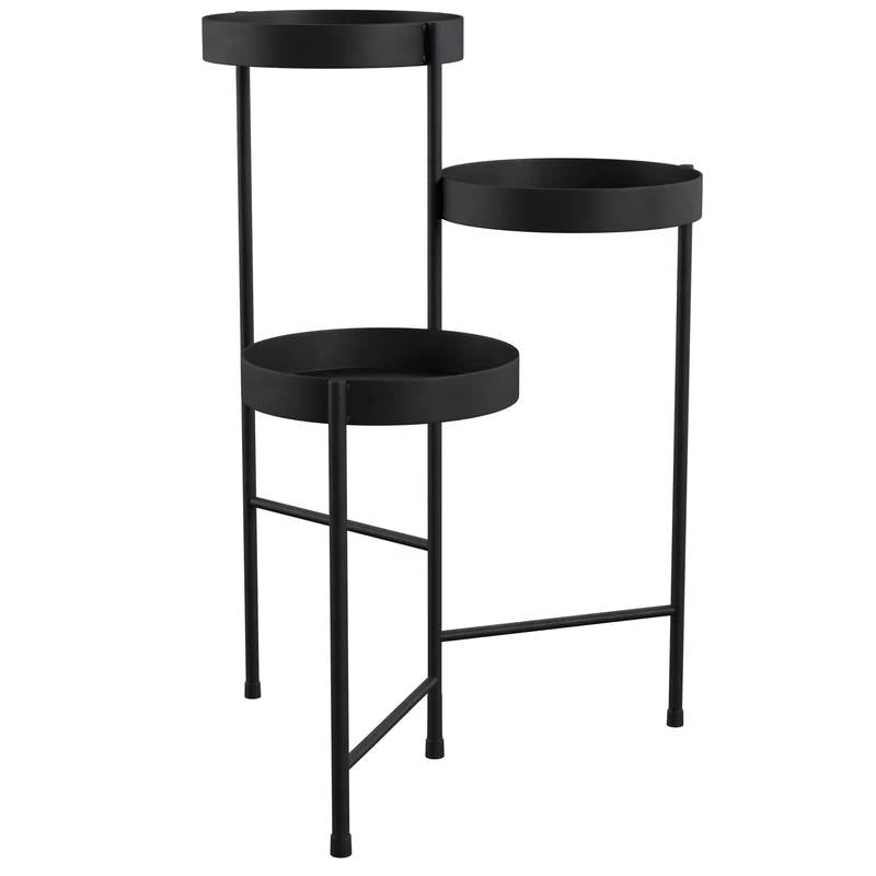 Modern Black Metal 3-Tier Flower Pot Plant Stand - Tampa Home & Garden Store