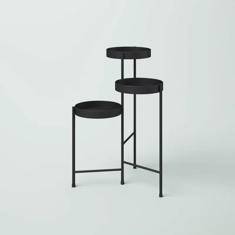Modern Black Metal 3-Tier Flower Pot Plant Stand - Tampa Home & Garden Store