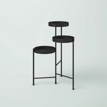 Modern Black Metal 3-Tier Flower Pot Plant Stand - Tampa Home & Garden Store