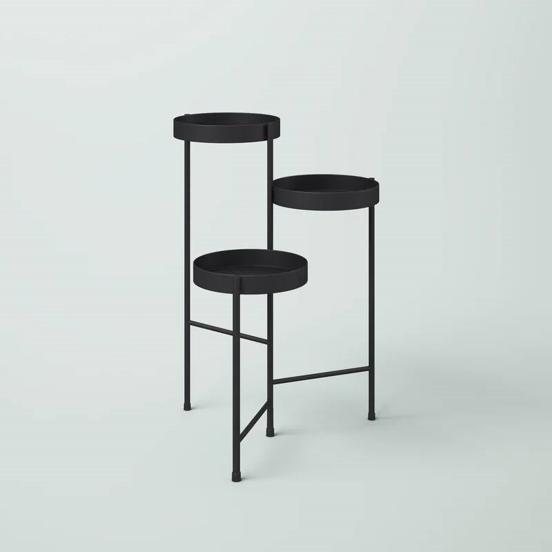 Modern Black Metal 3-Tier Flower Pot Plant Stand - Tampa Home & Garden Store