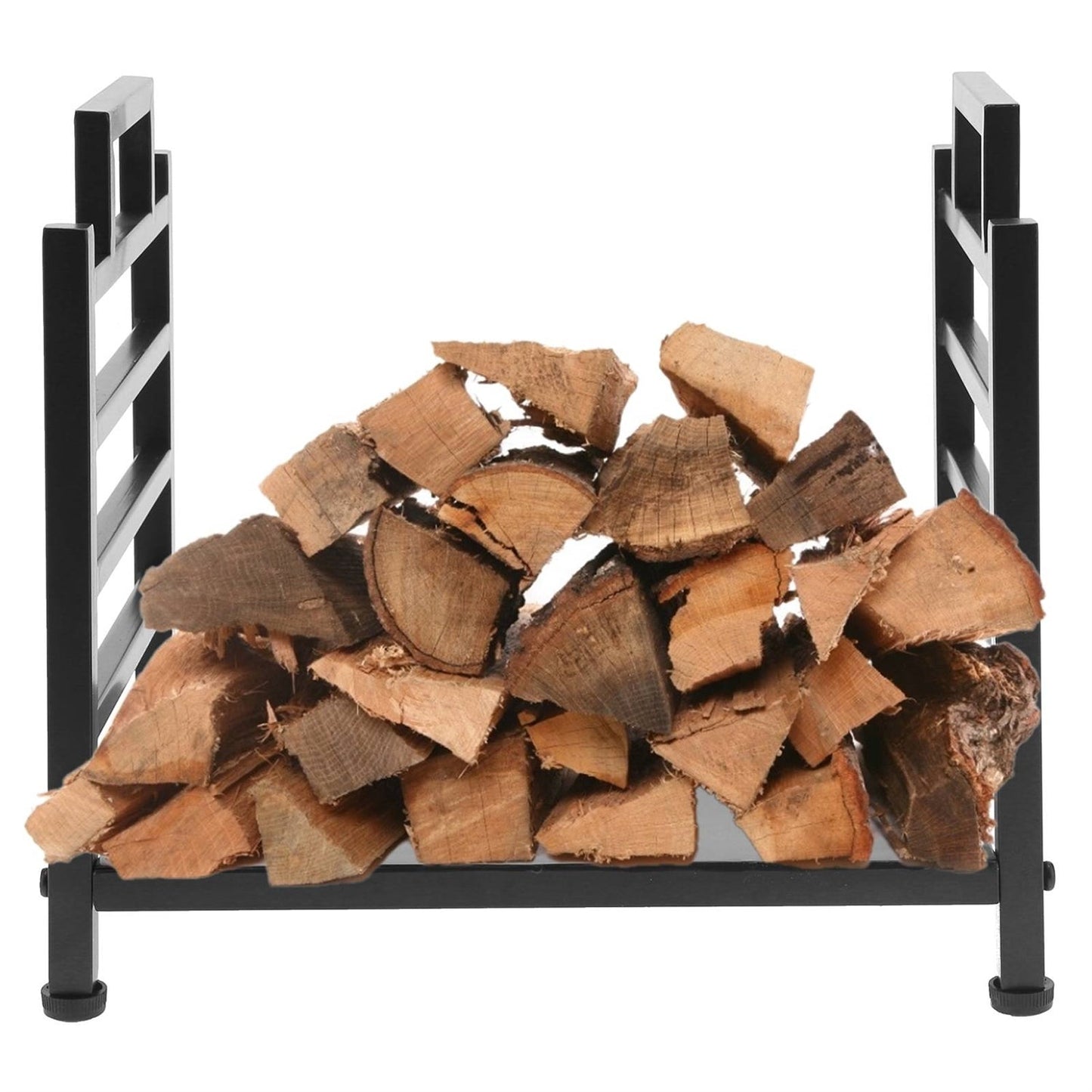 Modern Black Wrought Iron Indoor Outdoor Firewood Holder Log Rack - Tampa Home & Garden Store