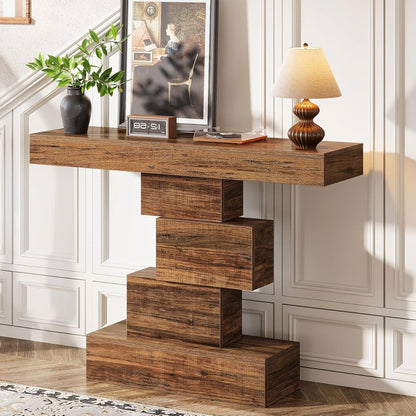 Modern Farmhouse 42-inch Console Accent Sofa Table in Rustic Brown Wood Finish - Tampa Home & Garden Store