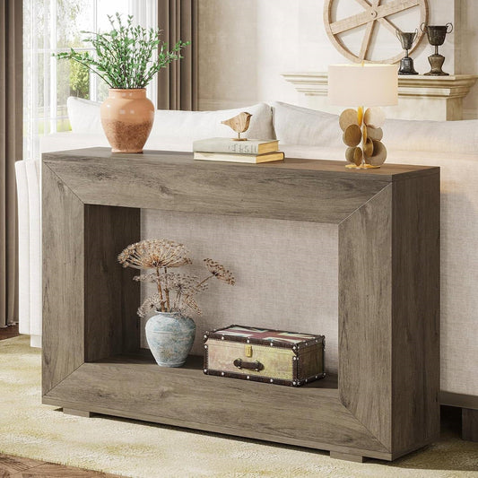 Modern Farmhouse 47-inch Long Entryway / Console Table in Grey Wood Finish - Tampa Home & Garden Store