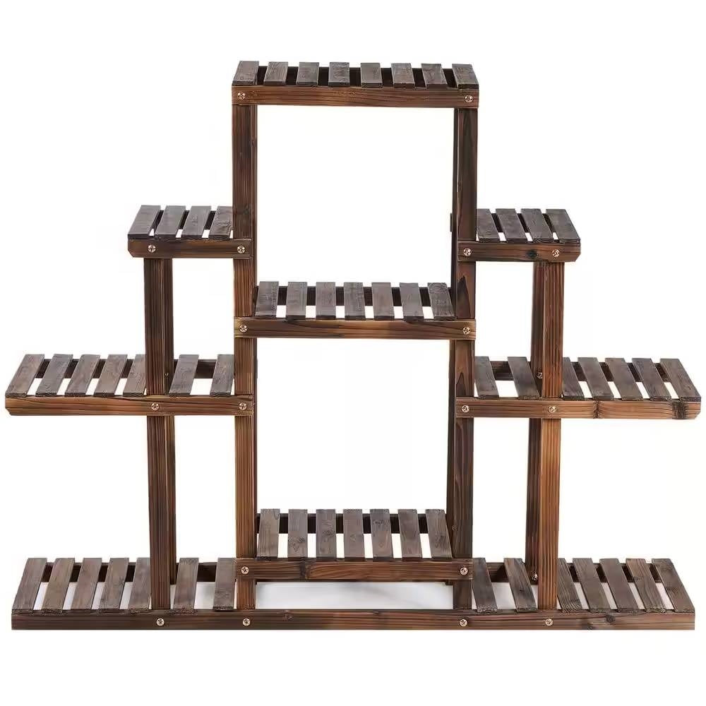Modern Farmhouse 6-tier Wooden Bookcase Plant Stand Shelving Unit - Tampa Home & Garden Store