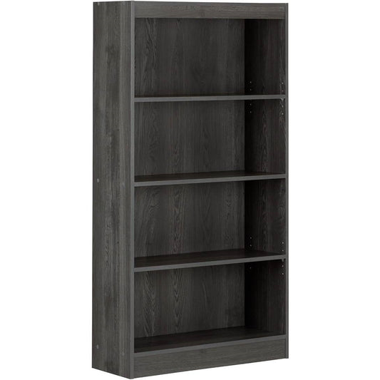 Modern Four Shelf Bookcase in Grey Oak Wood Finish - Tampa Home & Garden Store