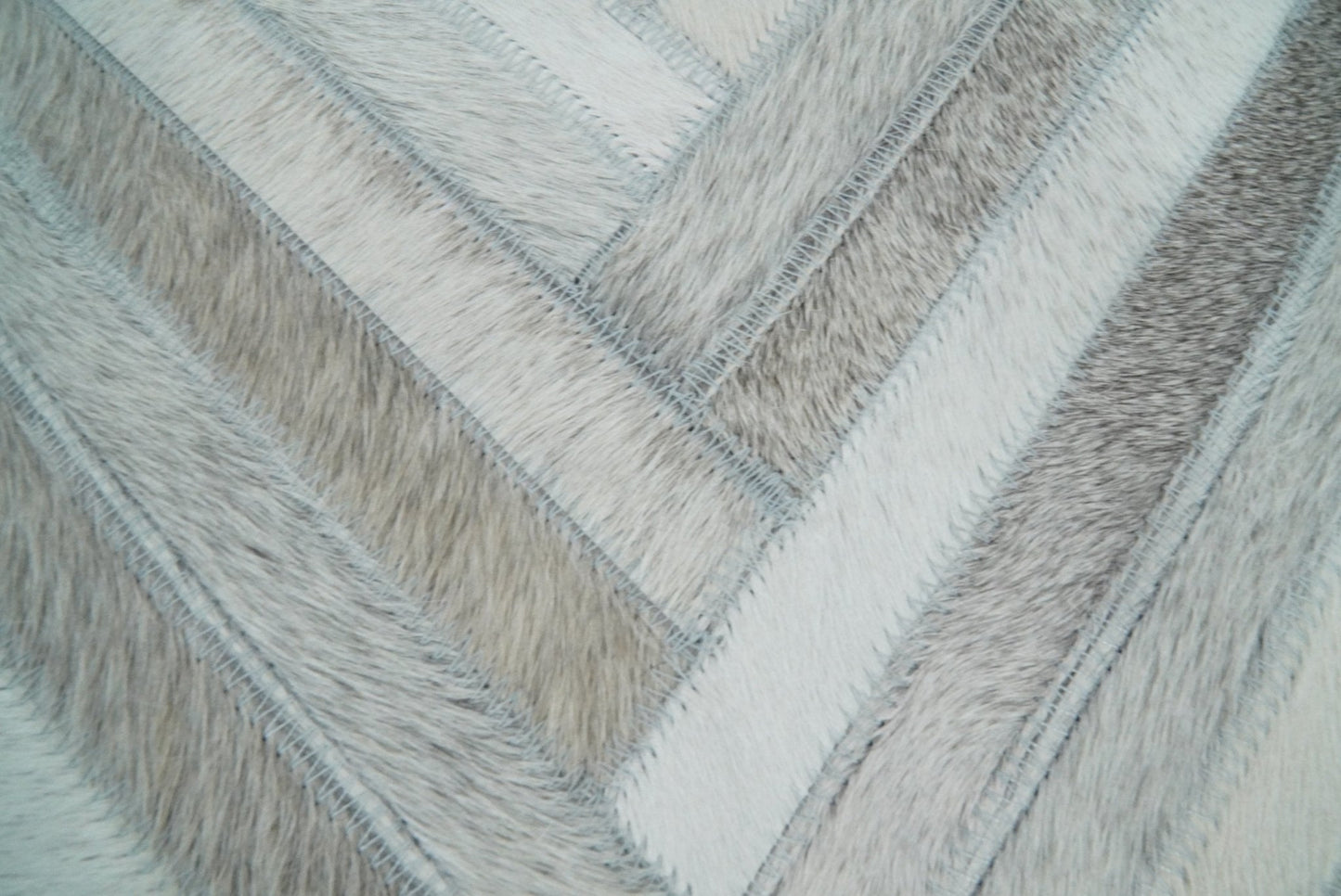 Modern Geometric Silver and Ivory Striped Genuine leather Pillow, Cushion | PL18 - Tampa Home & Garden Store