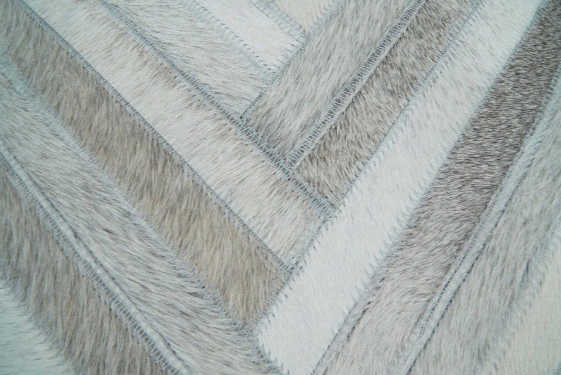 Modern Geometric Silver and Ivory Striped Genuine leather Pillow, Cushion | PL18 - Tampa Home & Garden Store