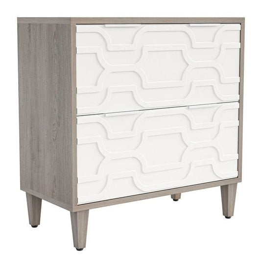 Modern Grey/White Wood 2 Drawer Filing Cabinet Printer Stand - Tampa Home & Garden Store