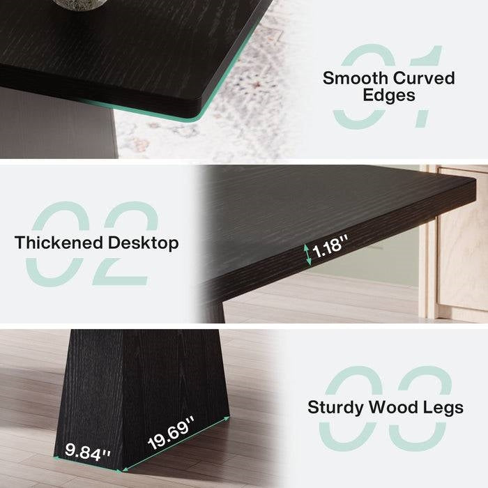 Modern Home Office Computer Desk Workstation in Black Wood Finish - Tampa Home & Garden Store