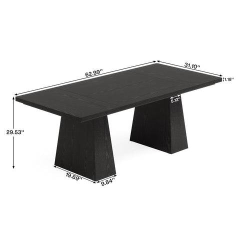 Modern Home Office Computer Desk Workstation in Black Wood Finish - Tampa Home & Garden Store