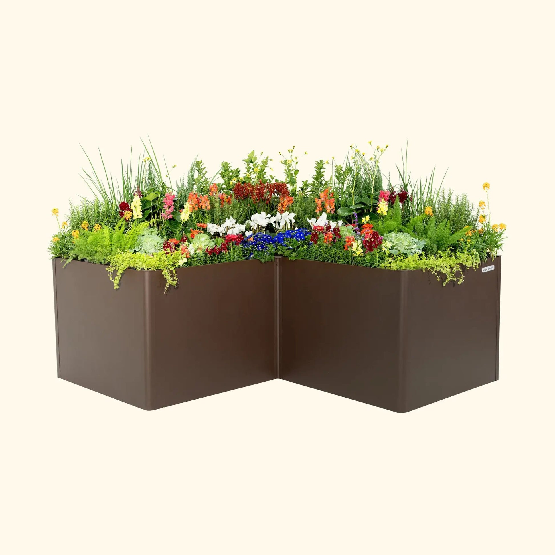 32" Tall Modern L Shape Raised Garden Bed | Metal - Tampa soil911.com