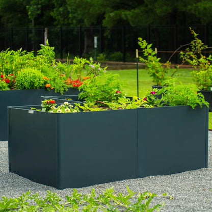 32" Tall Modern L Shape Raised Garden Bed | Metal - Tampa soil911.com