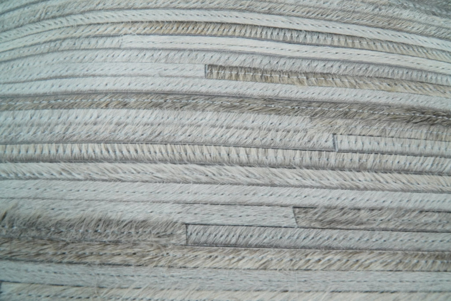 Modern Stripes Ivory and Gray Genuine leather Pillow with Insert, Cushion | PL16 - Tampa Home & Garden Store