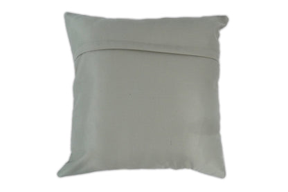 Modern Stripes Ivory and Gray Genuine leather Pillow with Insert, Cushion | PL16 - Tampa Home & Garden Store