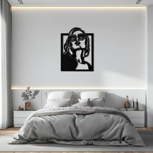 Modern Sunglasses Woman Silhouette Metal Wall Art – Bold Feminine Home Decor- KAF583 - Tampa Home & Garden Store