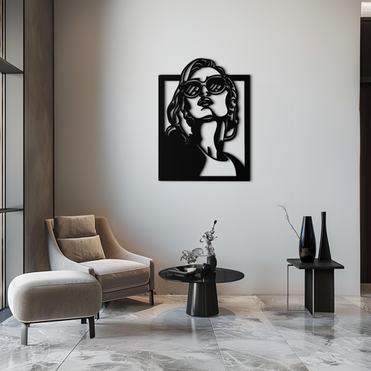 Modern Sunglasses Woman Silhouette Metal Wall Art – Bold Feminine Home Decor- KAF583 - Tampa Home & Garden Store