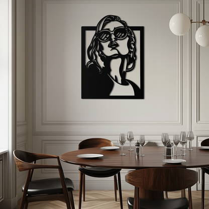 Modern Sunglasses Woman Silhouette Metal Wall Art – Bold Feminine Home Decor- KAF583 - Tampa Home & Garden Store