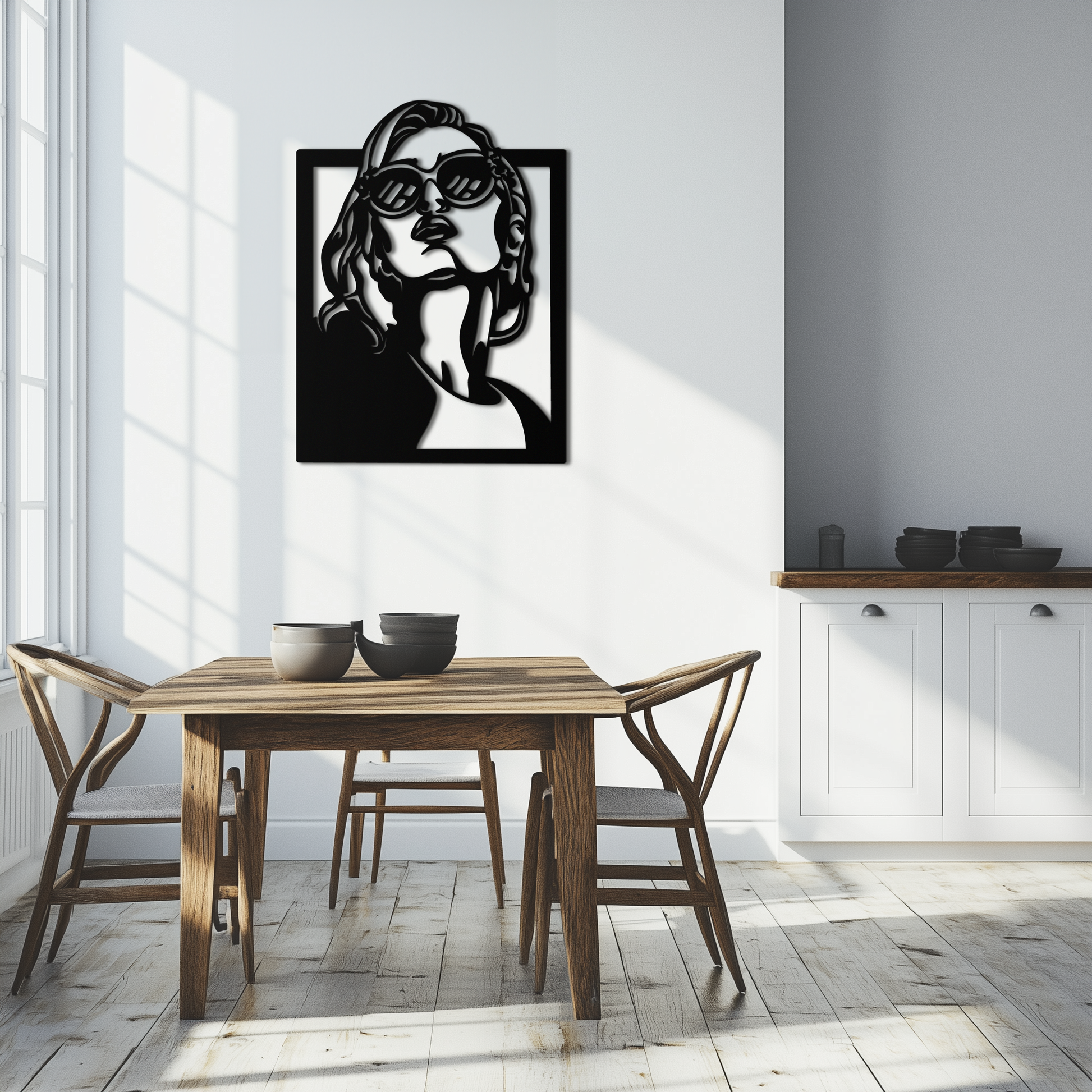 Modern Sunglasses Woman Silhouette Metal Wall Art – Bold Feminine Home Decor- KAF583 - Tampa Home & Garden Store