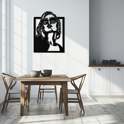Modern Sunglasses Woman Silhouette Metal Wall Art – Bold Feminine Home Decor- KAF583 - Tampa Home & Garden Store