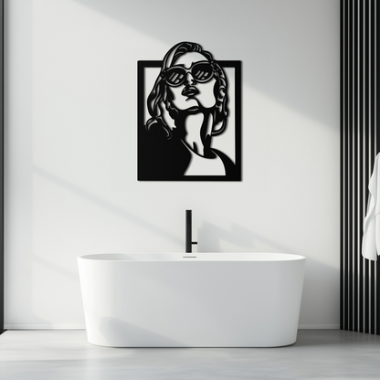 Modern Sunglasses Woman Silhouette Metal Wall Art – Bold Feminine Home Decor- KAF583 - Tampa Home & Garden Store