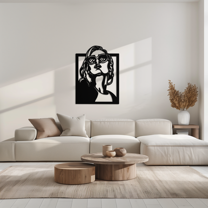 Modern Sunglasses Woman Silhouette Metal Wall Art – Bold Feminine Home Decor- KAF583 - Tampa Home & Garden Store