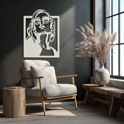 Modern Sunglasses Woman Silhouette Metal Wall Art – Bold Feminine Home Decor- KAF583 - Tampa Home & Garden Store