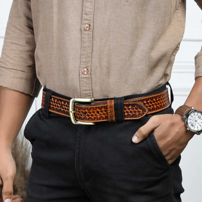 Modern Western Leather Belt - Tampa Home & Garden Store